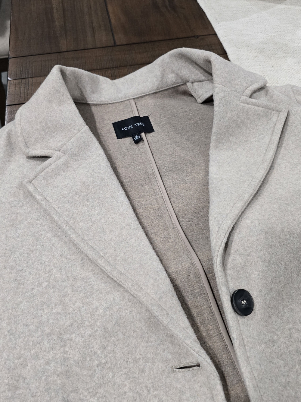 Love Tree Women's Light Beige Wool-Blend Coat